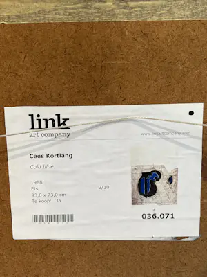 Cees Kortlang - Ets, Abstracte voorstelling in Blauw "Cold Blue" - Ingelijst 2/10 kopen? Bied vanaf 75!