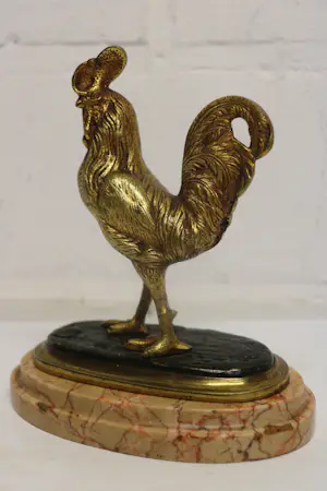 Niet of onleesbaar gesigneerd - fosfor brons haan kopen? Bied vanaf 1!