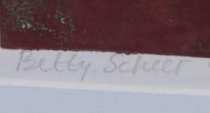 Betty Scheer - Linosnede, Stilleven met conservenblik - Ingelijst kopen? Bied vanaf 1!