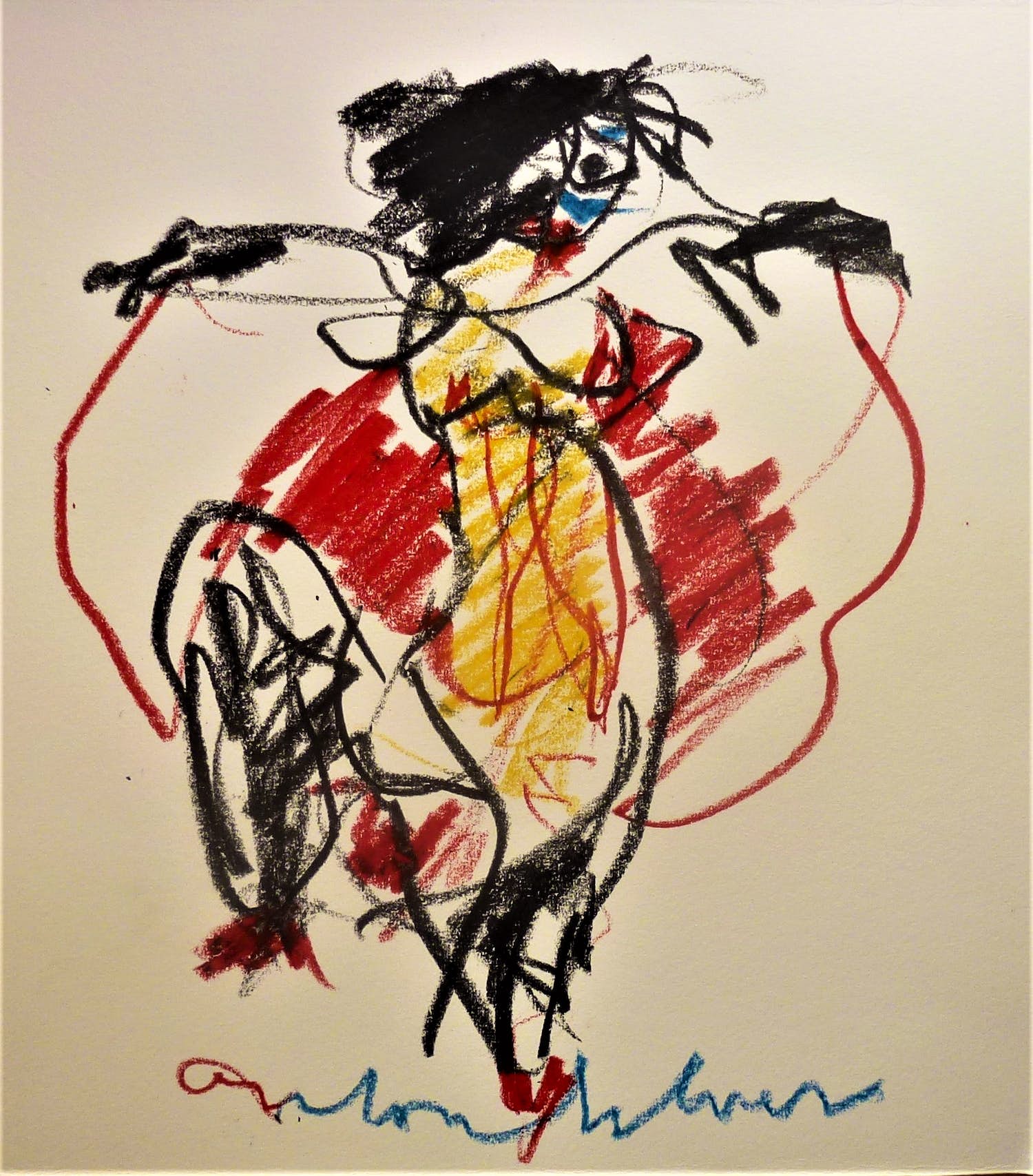 Anton Heyboer - Vrolijke kleurige danseres verkocht voor € 300!