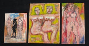 Pieter Haan - Acryl op karton, Lot van drie naakten kopen? Bied vanaf 1!
