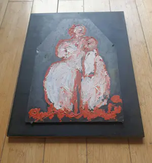 Anton Heyboer - Moeder met kind - Olieverf uit de tube op leisteen - 32,5 x 22,5 cm kopen? Bied vanaf 395!