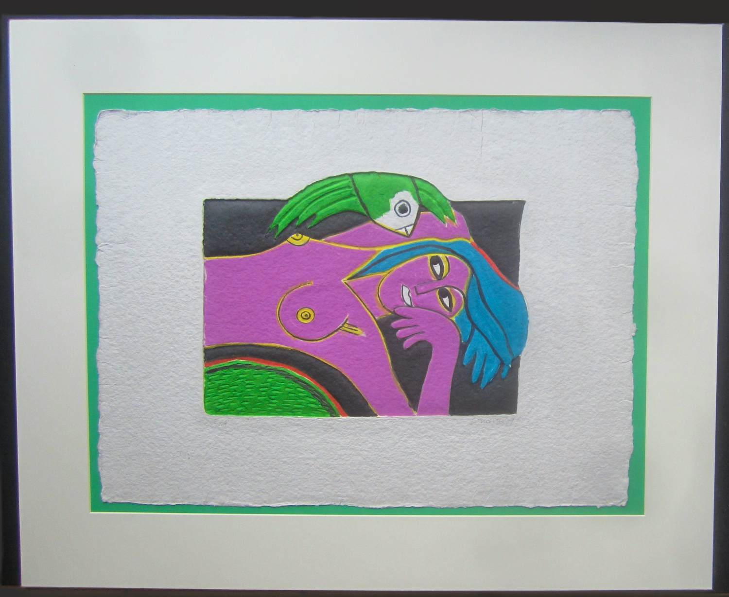 Corneille - Liggend naakt met parkiet kopen? Bied vanaf 300!