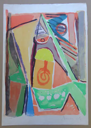 Bram van Velde - ABSTRACTIE / KLEURLITHO / 76x53cm / SIG kopen? Bied vanaf 295!