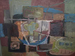 Kor Heemsbergen - Olieverf op doek, Abstracte voorstelling - 1960 - Ingelijst kopen? Bied vanaf 150!