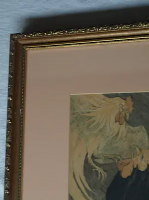 Theo van Hoytema - Ingelijste kleurlithografie “Vechtende Hanen” uit de kalender 1907 kopen? Bied vanaf 40!