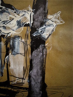 Niet of onleesbaar gesigneerd - Amerika 1960 abstract expressionistisch Gem. Techniek "New York 2000" gesigneerd kopen? Bied vanaf 10!