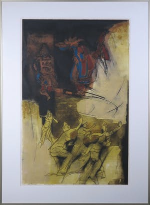 Ru van Rossem - Reliëf ets en aquatint, Rama Yana - Ingelijst (Groot) kopen? Bied vanaf 80!