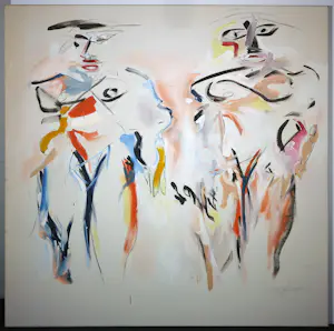 AcheterAngelos Tassopoulos - Olieverf op doek, Abstracte compositie - Zeer groot? Enchérissez de 250!