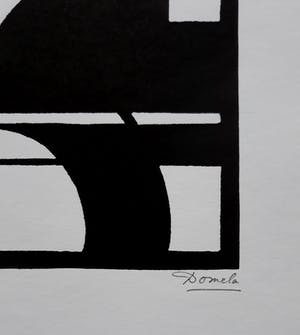 Cesar Domela - Geometrisch abstract landschap, zeefdruk kopen? Bied vanaf 115!