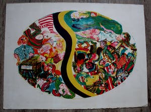 Jacqueline de Jong - Litho: Compositie met veel beeldelementen kopen? Bied vanaf 30!