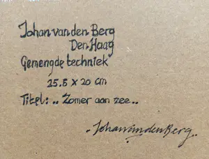 Johan van den Berg - Zomer aan zee, geverniste gemengde techniek op paneel kopen? Bied vanaf 60!