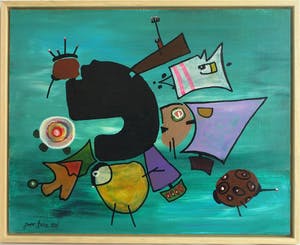 Jasper Banen - Acryl op doek, ingelijst , “Geel ontmoet de Anderen” – 2016 kopen? Bied vanaf 85!