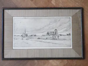 Laurens Jannis Braams - Gezicht op Veere - Ets kopen? Bied vanaf 50!