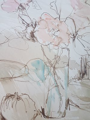 Louis van der Beesen - Sstilleven met bloemvaas en theepot kopen? Bied vanaf 45!