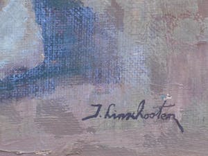 Jan Linschooten - Dood vogeltje naast open kooi - Olieverf op board kopen? Bied vanaf 90!