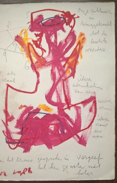 Anton Heyboer - Gemengde techniek. "2 Vrouwen torso's". kopen? Bied vanaf 150!