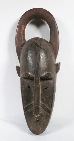 Bamana - Groot houten initiatiemasker met boog bovenop het hoofd kopen? Bied vanaf 1!