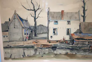 Jan den Hengst - 's Graveland - grote tekening met aquarel kopen? Bied vanaf 85!