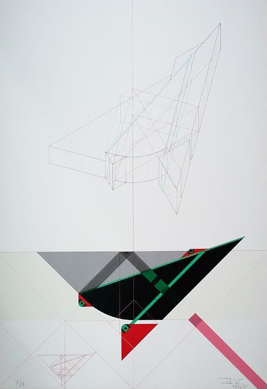 Jan Hoogstad - Geometrisch abstract architectuur concept, zeefdruk kopen? Bied vanaf 1!