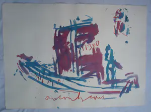 Anton Heyboer - Acryl en pastel, Schip IJmuiden , YM348 - 79 x 107 cm. kopen? Bied vanaf 125!
