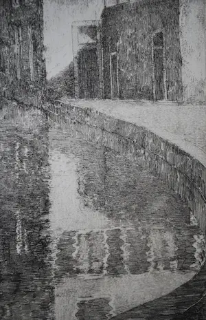 Willem van Leusden - Utrecht, bij Flora's hof - ets, genummerde proefdruk kopen? Bied vanaf 100!