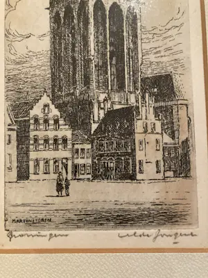 Marius de Jongere - Stadsgezicht Groningen hand gesigneerd kopen? Bied vanaf 49!