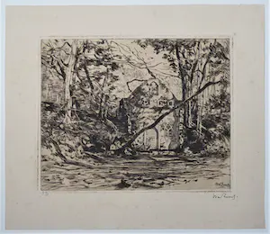 Willem de Zwart - Ruïne met ontwortelde boom (Lage Vuursche?) kopen? Bied vanaf 29!