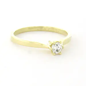 CHRIST 14k geel gouden solitair ring met briljant geslepen diamant tot. 0.15ct kopen? Bied vanaf 210!