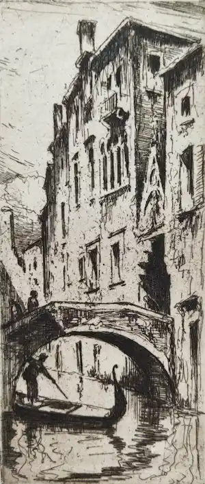 Eugene Lucker - Kanaal met bruggetje in Venetië verkauft für € 37!