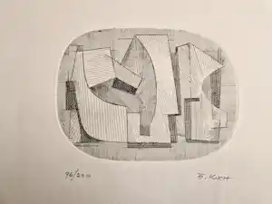 Odon Koch - Zwitsers beeldhouwer en graficus - monochrome Ets - oplage 200 - gesigneerd verkauft für € 40!