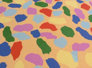 Niet of onleesbaar gesigneerd - Ronde abstracte voorstelling - zeefdruk op licht karton kopen? Bied vanaf 1!