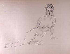 Jan Sluijters (jr.) - Houtskool op papier, Zittend naakt kopen? Bied vanaf 1!