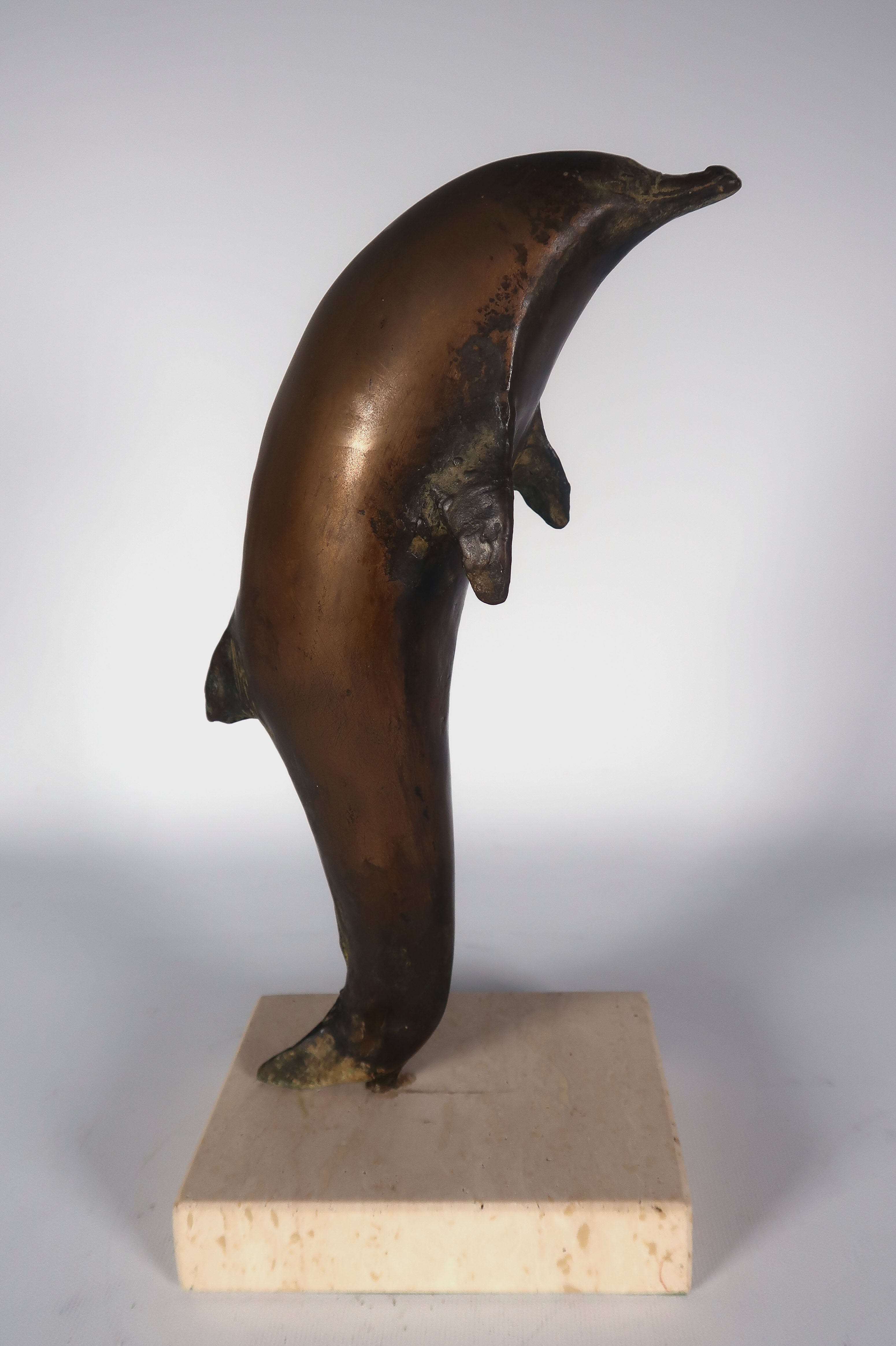 Theresia van der Pant - Brons en travertine, Dolfijn kopen? Bied vanaf 850!