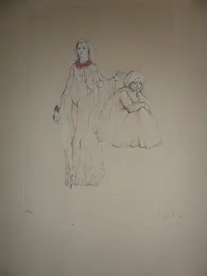 Leonor Fini - Originele ets "Twee vrouwen" kopen? Bied vanaf 50!