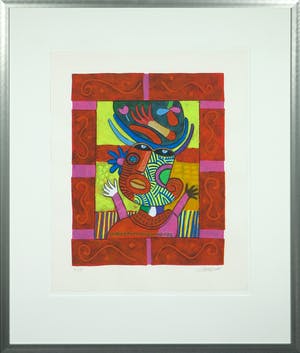 Clemens Briels - Zeefdruk, Gloria brings wood to the fire - Ingelijst kopen? Bied vanaf 50!