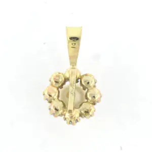 14k geelgouden entourage hanger bezet met parel en zirkonia kopen? Bied vanaf 35!