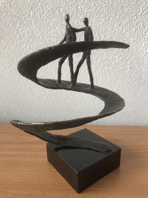 Brons (Onbekend) - Bronzen beeld - SAMEN OP WEG kopen? Bied vanaf 45!