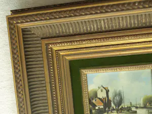 Jens Joppe - Miniatuurschilderij “Dorpje a/h water” , olieverf op panneel – 7 x 9 cm. kopen? Bied vanaf 100!