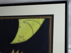 Bart Drost - Ingelijst, acryl op bitumenpapier (pakpapier) , Kijken naar de Maan - 1991 kopen? Bied vanaf 50!