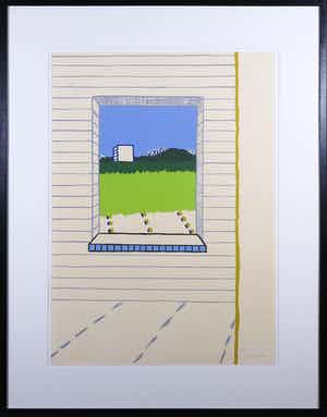 Roger Raveel - Zeefdruk, Doorkijk - Ingelijst verkocht voor € 500!