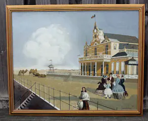 Frans de Haas - Olieverf op board: Het Kurhaus van Oostende - 1978 kopen? Bied vanaf 299!