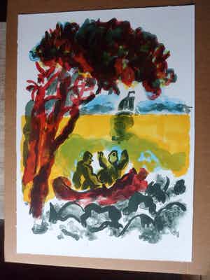 Jan Sierhuis - Litho, zonder titel verkocht voor € 50!