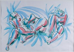 Piet van Mook - Aquarel, "3x Liggend" kopen? Bied vanaf 30!