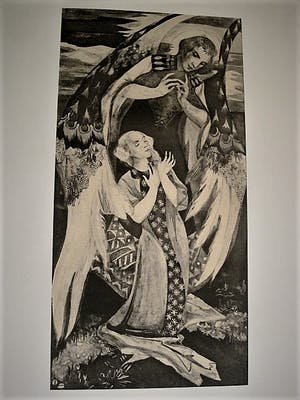 Femmy Schilt-Geesink - Mooie Lithografie "de Annunciatie" ontwerp voor glas in lood raam - 7 ex. kopen? Bied vanaf 27!