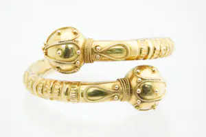 56 - ZWARE (bijna 40gr) mooi bewerkte 14 Krt gouden "bolletjes" armband gekeurd kaufen? Bieten Sie von 1360!