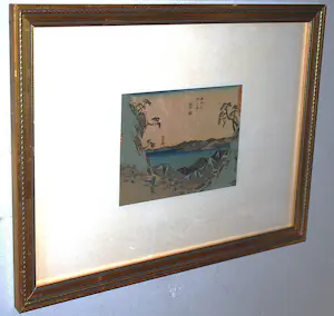 AcheterAndo Hiroshige - Hakone, houtsnede uit ca. 1840 - gesigneerd rechts - mooi ingelijst? Enchérissez de 125!