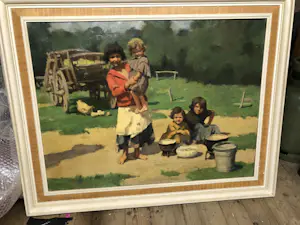 János László Aldor - Boerenkinderen bij een hooiwagen kaufen? Bieten Sie von 300!