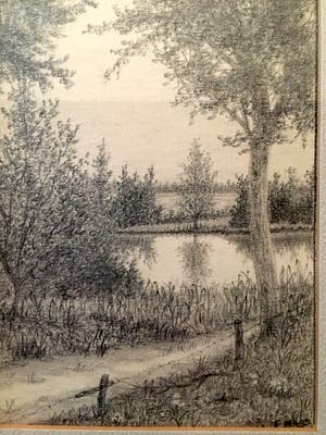 Frans Maas - Beek en Donk - Potloodtekening, Ingelijst kopen? Bied vanaf 35!