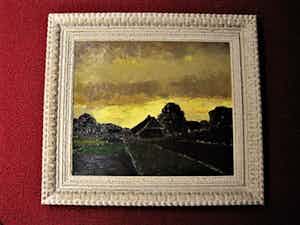 John ter Reehorst - Fascinerend en groot olieverf "Polderlandschap bij invallende avond" 1941 gesign verkocht voor € 1!